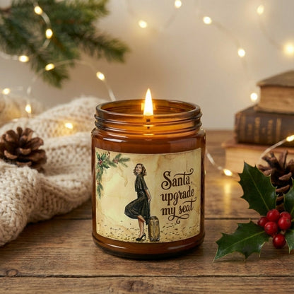 Santa, Upgrade My Seat | Vintage Christmas Candle