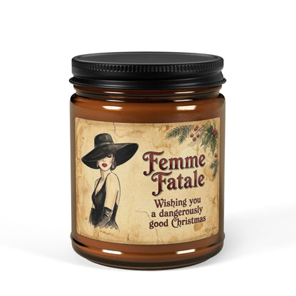Femme Fatale Christmas | Vintage Noir Lady Candle