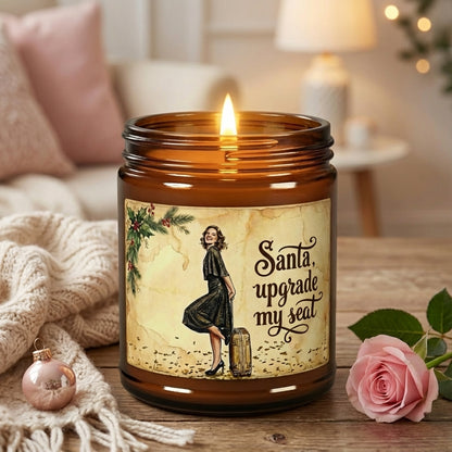 Santa, Upgrade My Seat | Vintage Christmas Candle